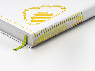 Image showing Cloud computing concept: closed book, Cloud on white background