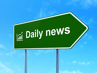 Image showing News concept: Daily News and Growth Graph on road sign