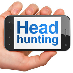 Image showing Finance concept: Head Hunting on smartphone