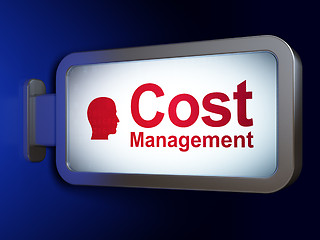 Image showing Business concept: Cost Management and Head on billboard