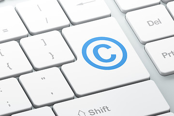 Image showing Law concept: Copyright on computer keyboard background