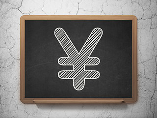 Image showing Currency concept: Yen on chalkboard background