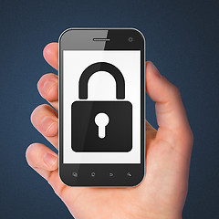 Image showing Information concept: Closed Padlock on smartphone