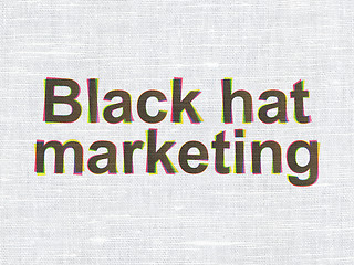 Image showing Finance concept: Black Hat Marketing on fabric background