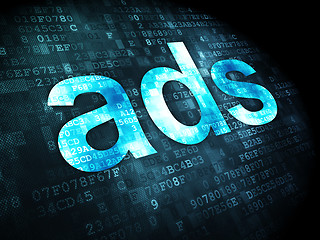 Image showing Advertising concept: Ads on digital background