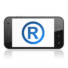 Image showing Law concept: Registered on smartphone
