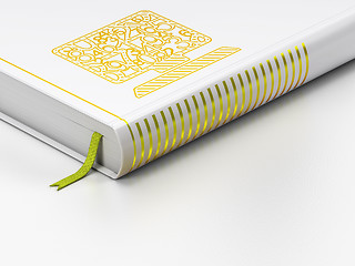 Image showing Education concept: closed book, Computer Pc on white background