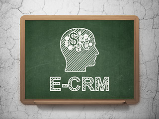 Image showing Business concept: Head With Finance Symbol and E-CRM