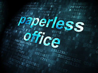 Image showing Business concept: Paperless Office on digital background