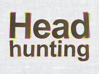 Image showing Business concept: Head Hunting on fabric texture background