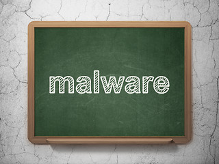 Image showing Protection concept: Malware on chalkboard background