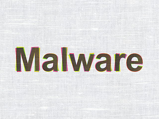 Image showing Security concept: Malware on fabric texture background