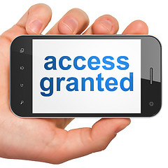 Image showing Privacy concept: Access Granted on smartphone