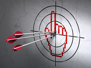 Image showing Web development concept: arrows in Mouse Cursor target on wall