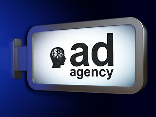 Image showing Marketing concept: Ad Agency and Head With Finance Symbol