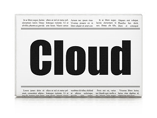 Image showing Cloud networking concept: newspaper headline Cloud