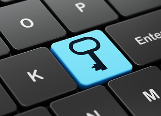 Image showing Privacy concept: Key on computer keyboard background