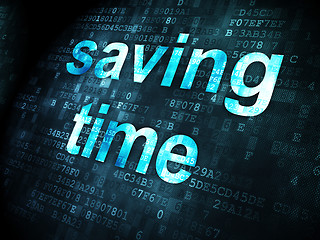 Image showing Saving Time on digital background
