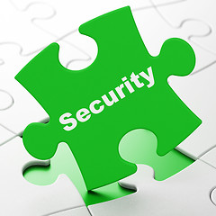 Image showing Protection concept: Security on puzzle background