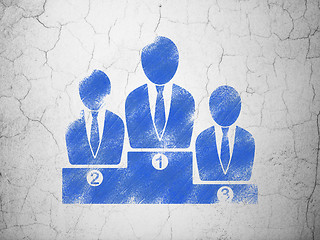 Image showing News concept: Business Team on wall background