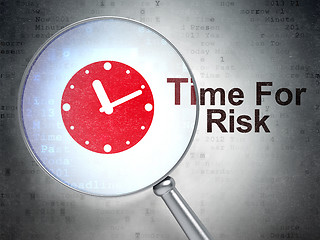 Image showing Time concept: Clock and Time For Risk with optical glass