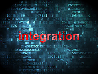 Image showing Finance concept: Integration on digital background
