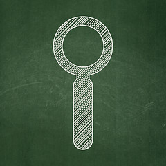 Image showing Data concept: Search on chalkboard background