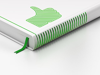 Image showing Social network concept: closed book, Thumb Up on white