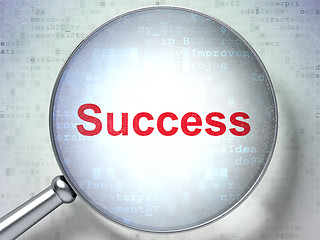 Image showing Business concept: Success with optical glass