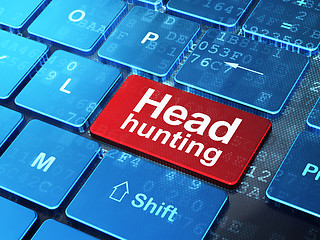 Image showing Finance concept: Head Hunting on computer keyboard background