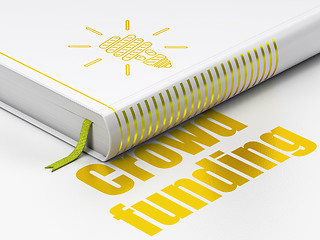 Image showing Business concept: book Energy Saving Lamp, Crowd Funding on white background