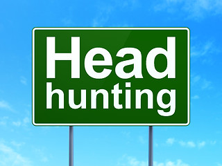 Image showing Business concept: Head Hunting on road sign background