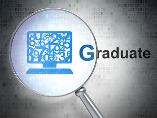 Image showing Education concept: Computer Pc and Graduate with optical glass