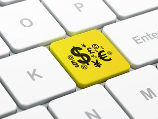 Image showing Marketing concept: Finance Symbol on computer keyboard background