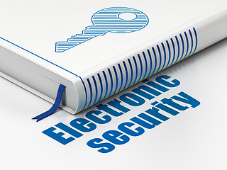 Image showing Protection concept: book Key, Electronic Security on white