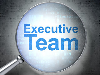 Image showing Business concept: Executive Team with optical glass