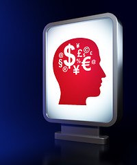 Image showing Marketing concept: Head With Finance Symbol on billboard