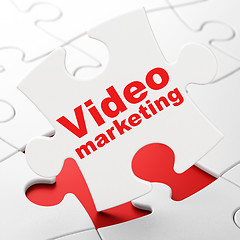 Image showing Finance concept: Video Marketing on puzzle background