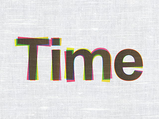 Image showing Timeline concept: Time on fabric texture background