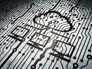 Image showing Cloud computing concept: circuit board with Cloud Network