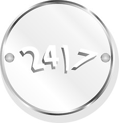 Image showing 24 hour button web icon isolated on white