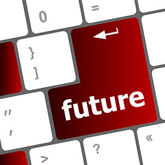 Image showing future time concept with key on computer keyboard
