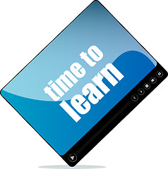 Image showing Video player for web with time to learn word