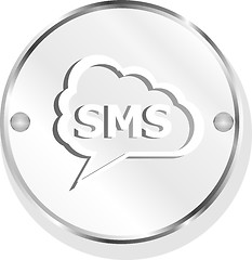 Image showing sms glossy web icon isolated on white background