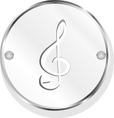 Image showing music round glossy web icon on white background