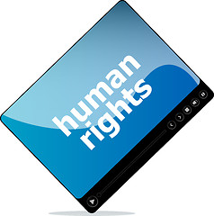 Image showing Social media concept: media player interface with human rights word