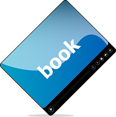 Image showing book on media player interface