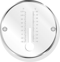 Image showing Thermometer icon button isolated on white