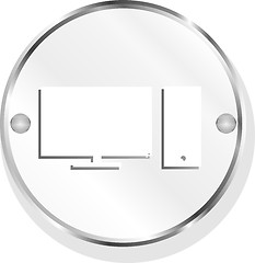 Image showing computer pc icon button isolated on white