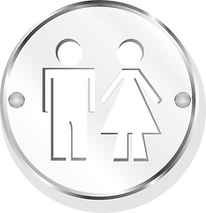 Image showing icon toilet button, Man and Woman, isolated on white